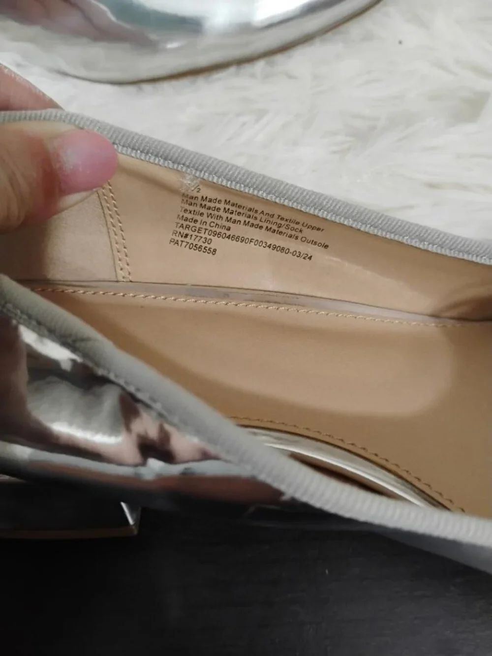 A New Day Women's Silver Ballet Flats Size 8.5